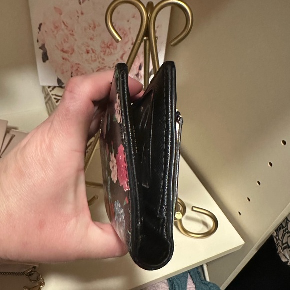 Kate Spade Stacy Cameron Street Jardin Slim Bifold Black Multi Floral Wallet EUC - Picture 3 of 13
